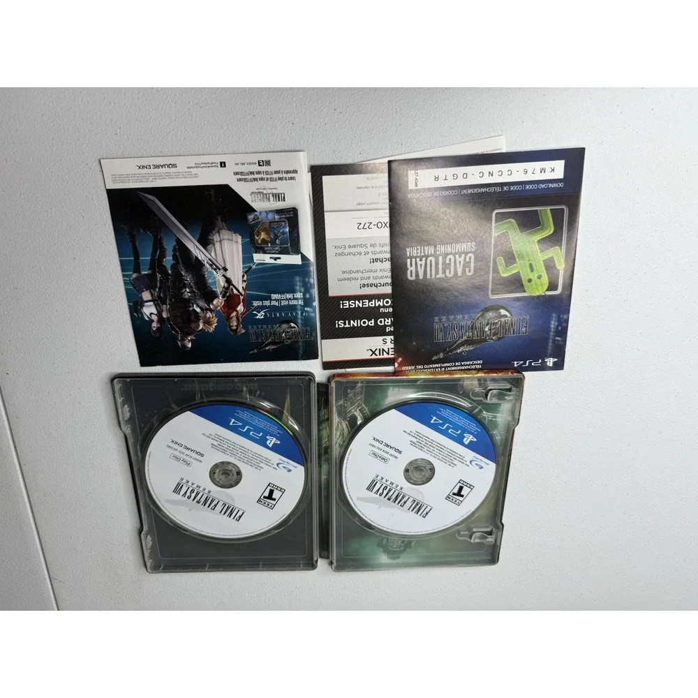 Final Fantasy VII Remake Steelbook Sony PlayStation 4 PS4 Play Disc & Data Disc